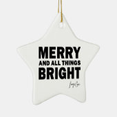 Merry and All Things Bright Christmas | Star Keramisch Ornament (Rechts)