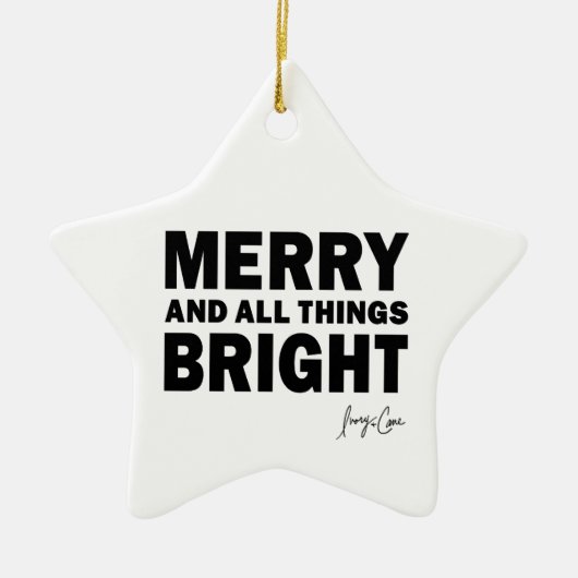 Merry and All Things Bright Christmas | Star Keramisch Ornament (Voorkant)