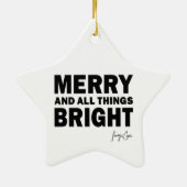 Merry and All Things Bright Christmas | Star Keramisch Ornament (Achterkant)