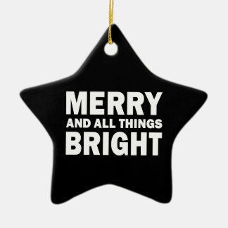 Merry and All Things Bright Modern Black Star Keramisch Ornament