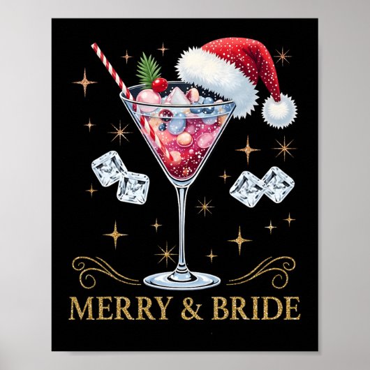 Merry and Bride Bachelorette Party Tail Drink Chri Poster (Voorkant)