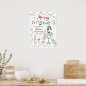 Merry and Bride Christmas Bachelorette Poster (Keuken)