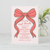 Merry and Bride Hand Drawn Christmas Bridal Shower Kaart (Staand voorkant)