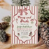 Merry and Bride Hand Drawn Christmas Bridal Shower Kaart