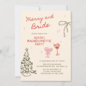 Merry and Bride Hand Drawn Christmas Vrijgezellenf Kaart (Voorkant)