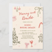 Merry and Bride Hand Drawn Christmas Vrijgezellenf Kaart (Voorkant)