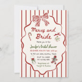 Merry and Bride Hand Getekende Kerst Bruiloft Fees Kaart (Voorkant)