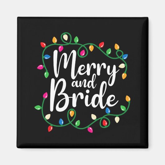 Merry And Bride Krijgt Verlichte Kerstverlichting Magneet (Voorkant)