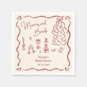 Merry and Bride Whimsical Holiday Bridal Shower Servet (Voorkant)