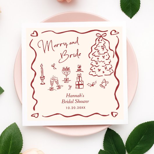 Merry and Bride Whimsical Holiday Bridal Shower Servet