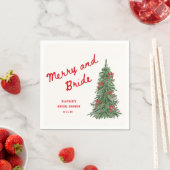 Merry and Bride Whimsical Holiday Bruidsbruiloft Servet (Insitu)