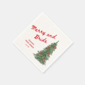 Merry and Bride Whimsical Holiday Bruidsbruiloft Servet (Hoek)