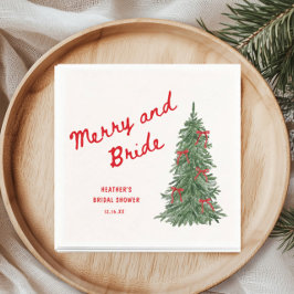 Merry and Bride Whimsical Holiday Bruiloftsfeest Servet