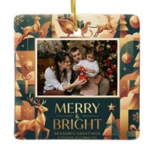 Merry and Bright 2 Foto Kerstsjabloon Modern
