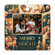 Merry and Bright 2 Foto Kerstsjabloon Modern