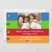 Merry and Bright 2 foto Moderne kerstverlichting Feestdagenkaart (Achterkant)