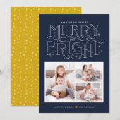 Merry and Bright 3 Foto Kaart (Voorkant / Achterkant)