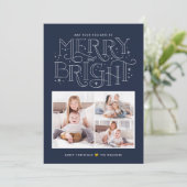 Merry and Bright 3 Foto Kaart (Staand voorkant)