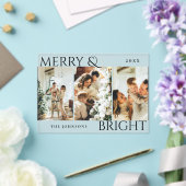 Merry and Bright 3 Photo Collage Holiday Card Acryl Uitnodigingen (Insitu (Huwelijk))