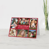 Merry and Bright 6 Fotocollage Rode Kerst Feestdagen Kaart (Voorkant)