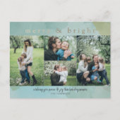 Merry and Bright Abstract Photo Collage Holiday Ca Feestdagenkaart (Voorkant)