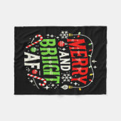 Merry and Bright AF – Grappig kerstvakantie desi Fleece Deken (Voorkant (Horizontaal))