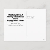 Merry and Bright Bold Modern Foto - rood wit Feestdagenkaart (Achterkant)