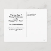 Merry and Bright Bold Modern Photo - blauw Feestdagenkaart (Achterkant)