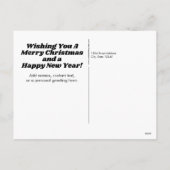 Merry and Bright Bold Modern Photo - Blue White Feestdagenkaart (Achterkant)