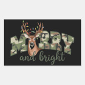 Merry And Bright Camo Deer Bow Outdoors Country  Rechthoekige Sticker (Voorkant)