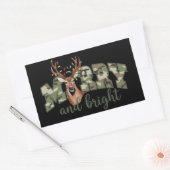 Merry And Bright Camo Deer Bow Outdoors Country  Rechthoekige Sticker (Envelop)