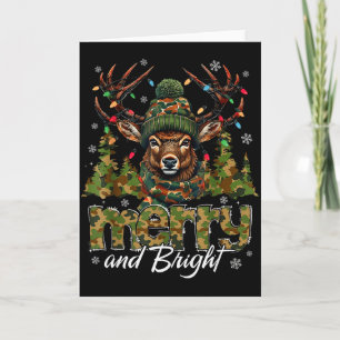 Merry And Bright Camo Herten Jagen Jager Kerstmis Kaart
