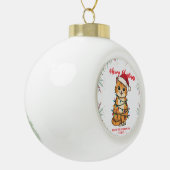 Merry and Bright cat Christmas kitten snow winter Keramische Bal Ornament (Links)