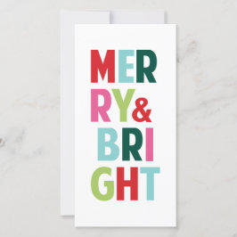 Merry and Bright Cheerful Holiday Greeting Kaart