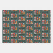 Merry And Bright Chickens Christmas Farm Animal  Inpakpapier Vel (Voorkant)