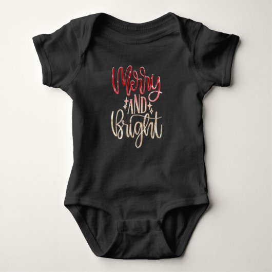 Merry and Bright Christmas Baby Romper (Voorkant)