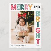 Merry and Bright Christmas bold photo Feestdagenkaart (Voorkant)