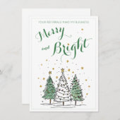 Merry and Bright Christmas Business Referral Notitiekaartje (Voorkant / Achterkant)