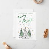 Merry and Bright Christmas Business Referral Notitiekaartje (Voorkant / Achterkant in situ)