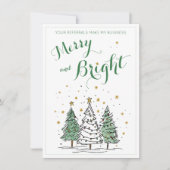 Merry and Bright Christmas Business Referral Notitiekaartje (Voorkant)