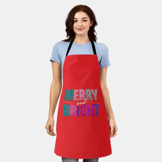 Merry and Bright Christmas Glitter Shirt Schort (Gedragen)