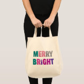 Merry and Bright Christmas Glitter Shirt Tote Bag (Voorkant (product))