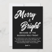 Merry and Bright Christmas Gold Beige Script Zwart Feestdagenkaart (Voorkant)