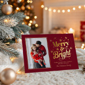 Merry And Bright Christmas Holiday Family Folie Feestdagenkaart