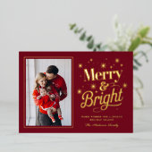 Merry And Bright Christmas Holiday Family Folie Feestdagenkaart (Staand Voorkant)