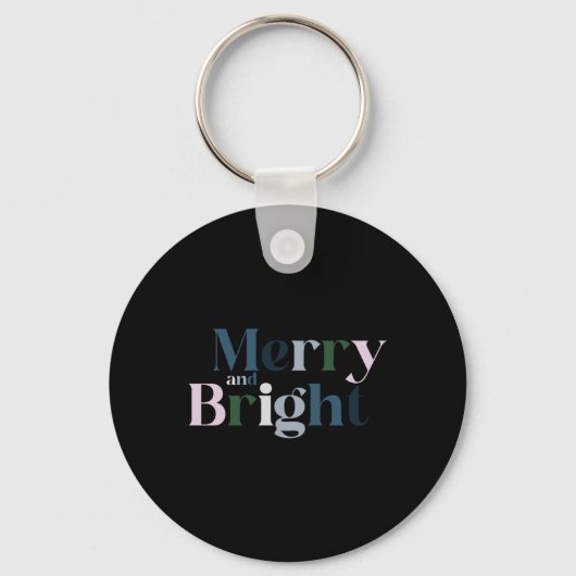 Merry And Bright Christmas Kids T Shirt Sleutelhanger (Voorkant)