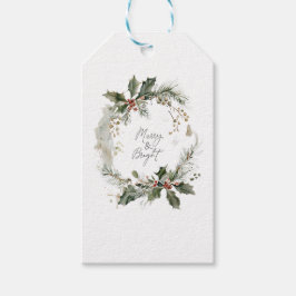 Merry and Bright Christmas Krans Gift Label Cadeaulabel