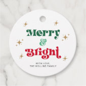 Merry and Bright Christmas Label Holiday Gift Labe (Voorkant)