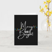 Merry And Bright Christmas Lights Family Pajama Xm Kaart (Gele Bloem)