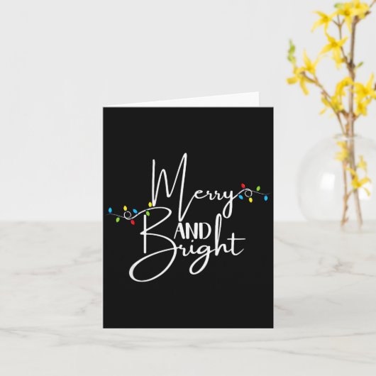 Merry And Bright Christmas Lights Family Pajama Xm Kaart (Gele Bloem)